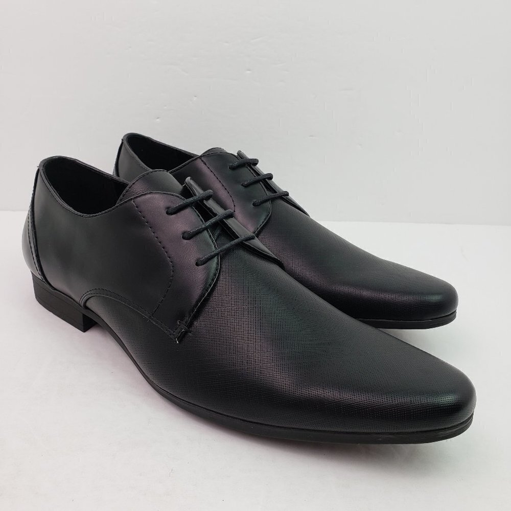 Boohoo MAN Embossed Vamp Smart Mens Size 10 Black Formal Dress Shoes MZZ65877-10